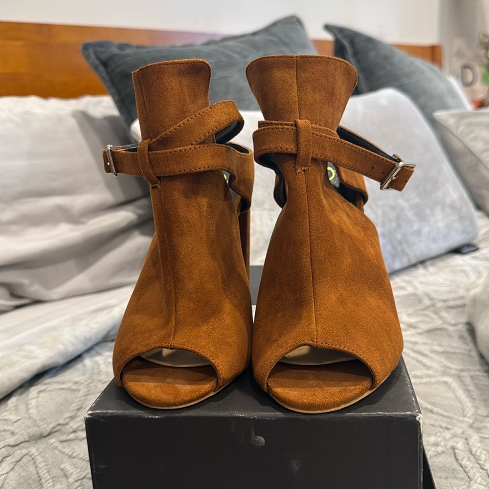 Heeled chestnut booties size 6.5